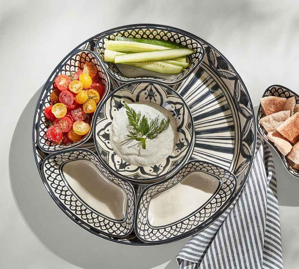 Marrakesh Melamine Sectioned Serving Platter | Pottery Barn (US)