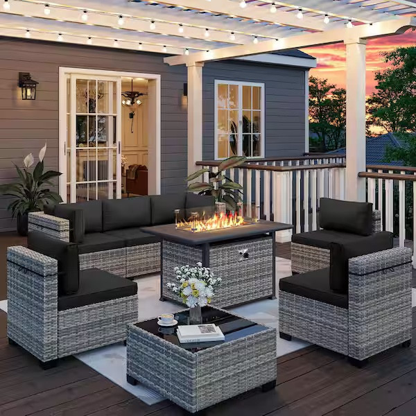 Spring patio refresh planning has officially begun 🌿☀️ I’m loving this cozy outdoor seating setup with a fire pit table, wicker patio furniture, outdoor sectional, and string lights for that warm backyard vibe.

This is exactly the look I’m going for — a comfortable outdoor living space that feels like an extension of the home. Think patio conversation sets, outdoor sofas, fire pit tables, patio chairs, outdoor rugs, and cozy porch lighting for spring and summer hosting.

Perfect for a backyard makeover, porch refresh, deck styling, or creating a cozy outdoor entertaining space 🤍 Linking similar patio furniture and outdoor decor pieces I’m considering.

#patiorefresh #outdoorliving #patiodecor #backyardinspo #firepittable #outdoorfurniture #springdecor #ltkhome 

 #LTKSpringSale #LTKSeasonal #LTKSaleAlert