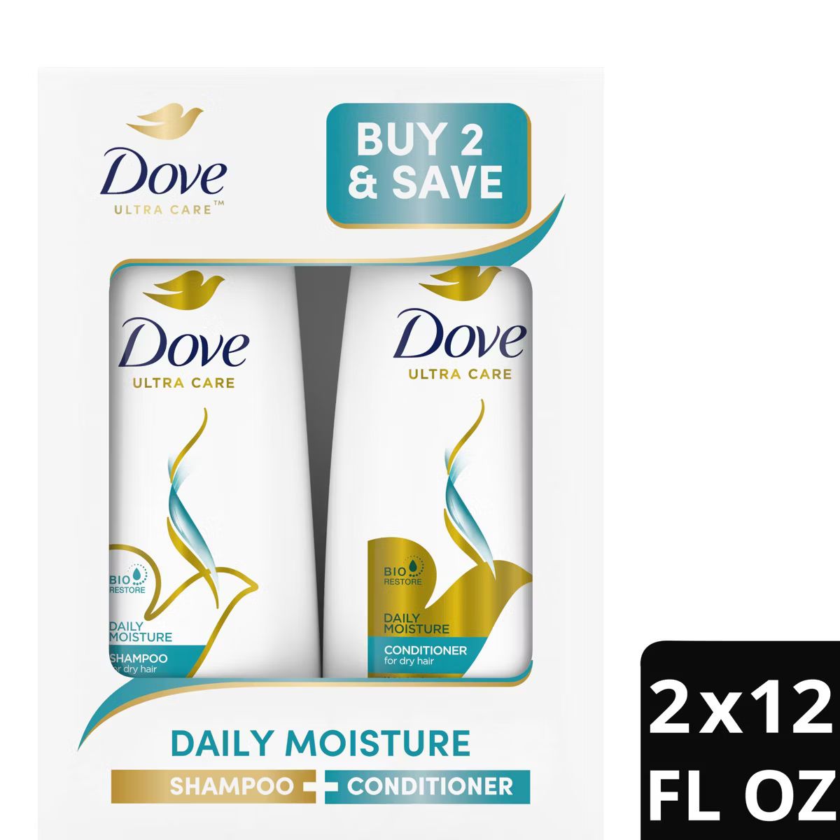 Dove Beauty Daily Moisture Shampoo & Conditioner Set - 12 fl oz/ 2ct | Target