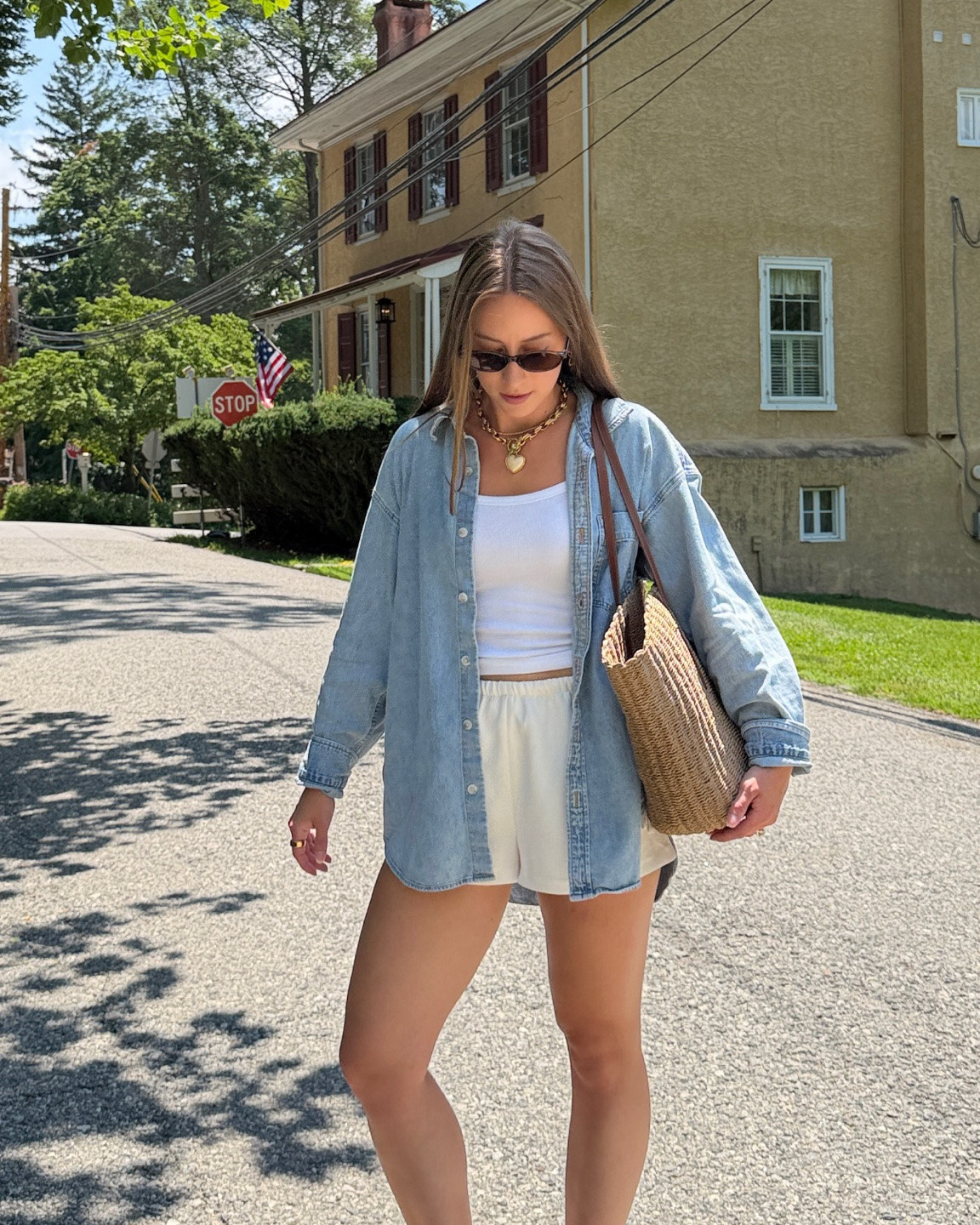 7/6/26 Casual Summer Outfit of the Day

One of my favorite easy summer outfits lately ☀️🤍 This entire look is built around some of my favorite Aritzia staples—from the lightweight shorts and tank to the oversized denim button-up. I finished it with my TKEES flip-flops, J.Crew straw tote, and Amazon sunglasses for an effortless outfit that’s perfect for coffee runs, errands, travel days, or a casual day out. Everything is linked here ✨

#LTKootd #LTKSeasonal