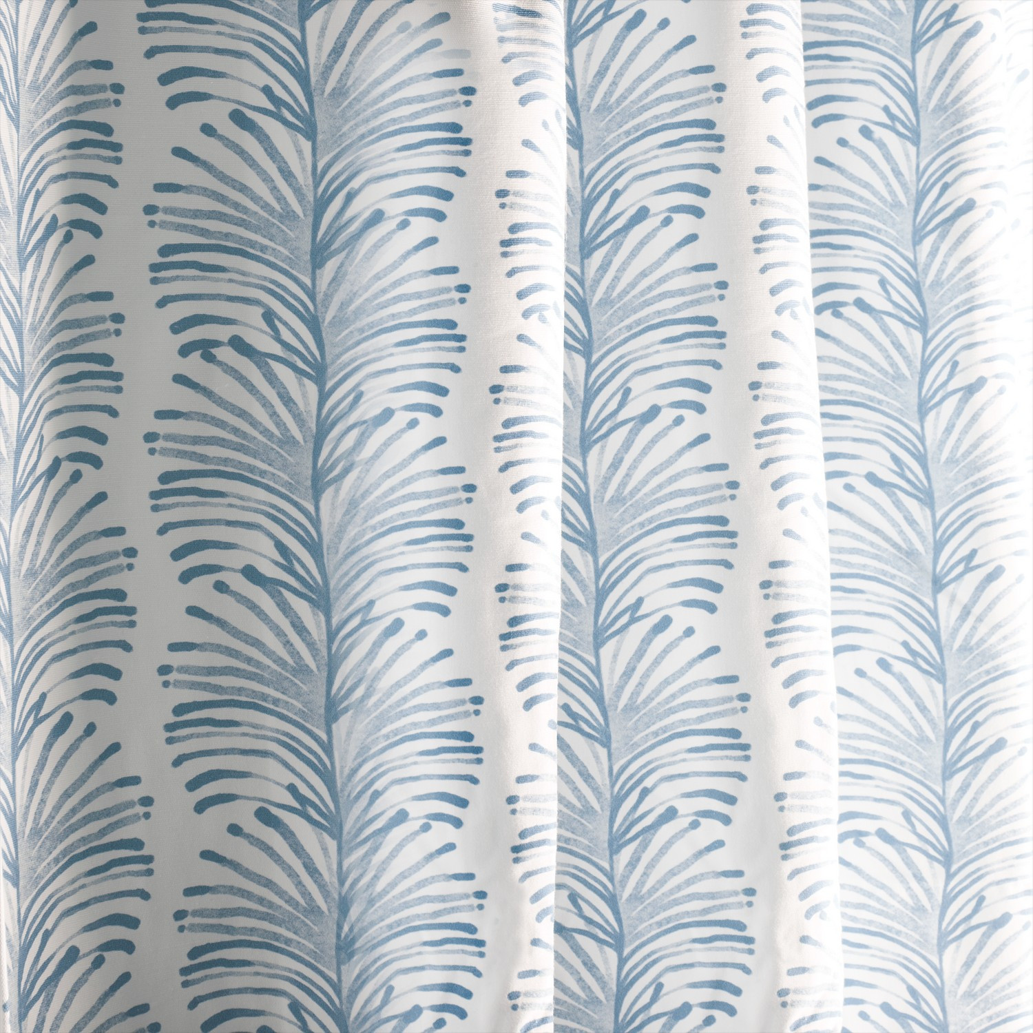 Sky Blue Botanical Stripe Custom Curtains | Pepper