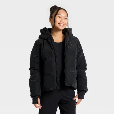 Girls' Puffer Jacket - All In Motion™ Black S | Target