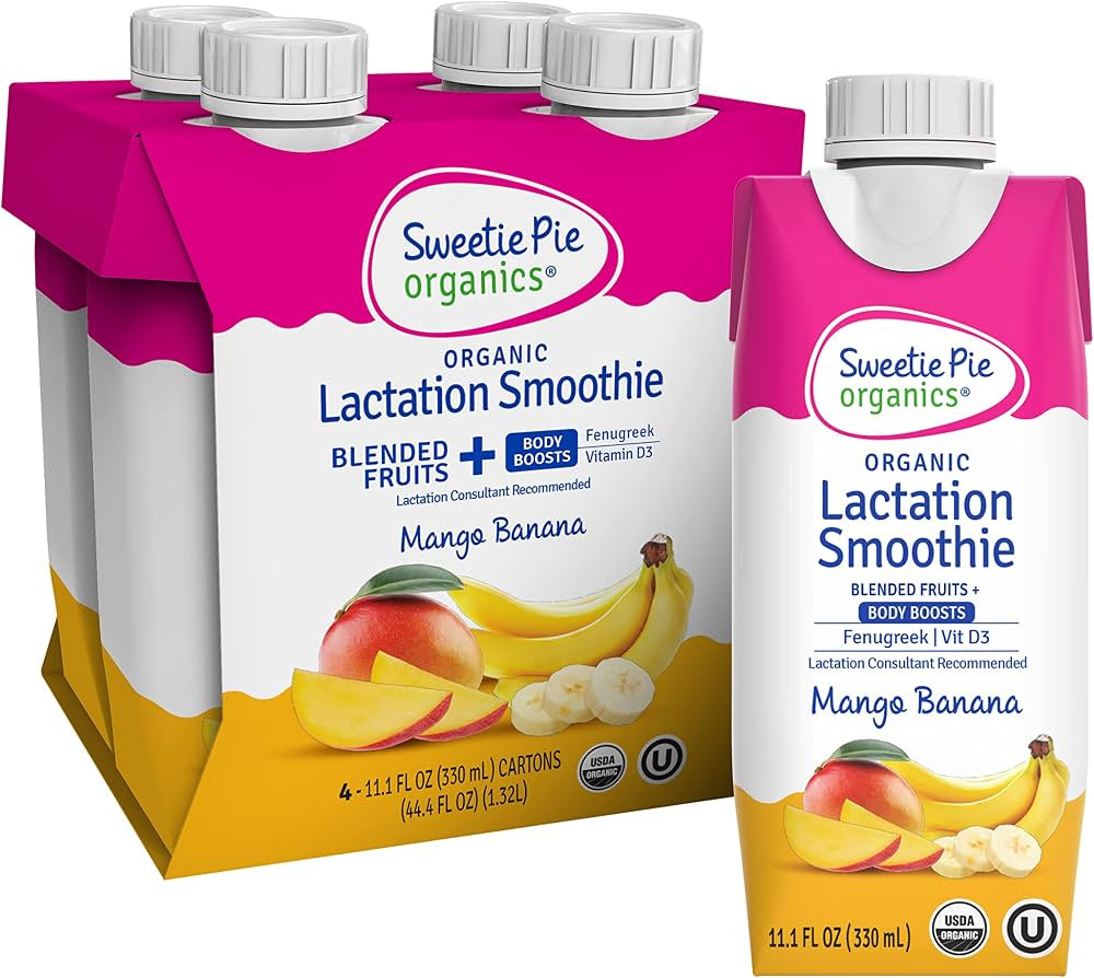 Sweetie Pie Organics Lactation Smoothie, Mango Banana, Support Breast Milk Production for Nursing... | Amazon (US)