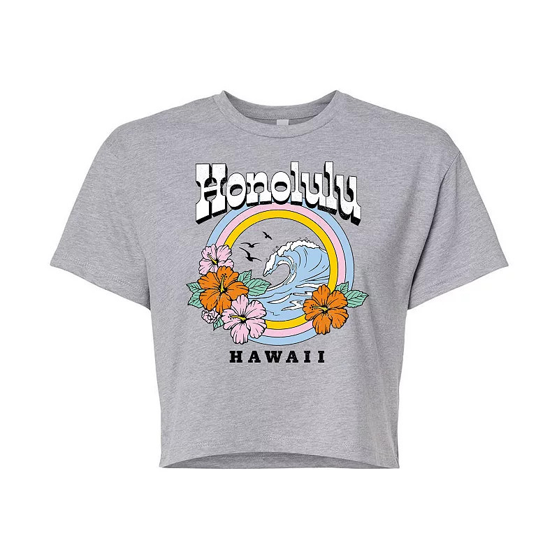 Juniors' Hawaii Cropped Graphic Tee, Girl's, Size: XXL, Gray | Kohl's