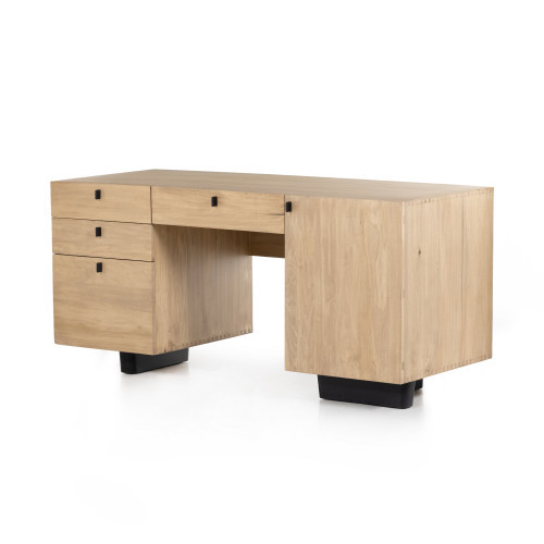 Four Hands Ula Executive Desk Dry Wash Poplar | Gracious Style