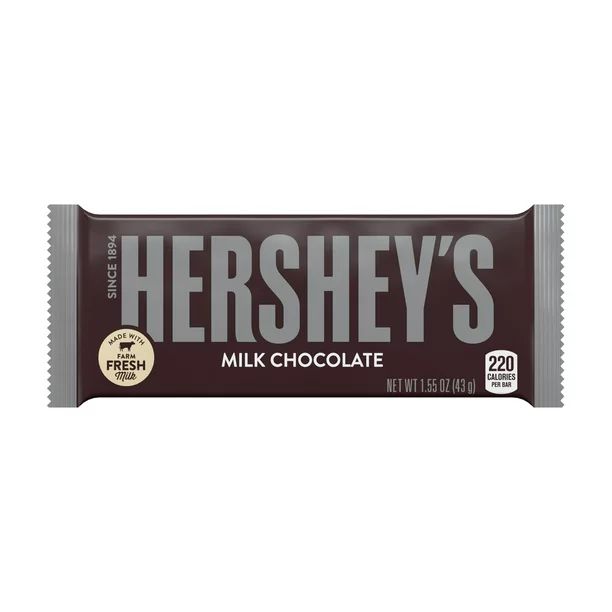 HERSHEY'S Milk Chocolate Candy Bar, Full Size, 1.55 oz, Bar - Walmart.com | Walmart (US)