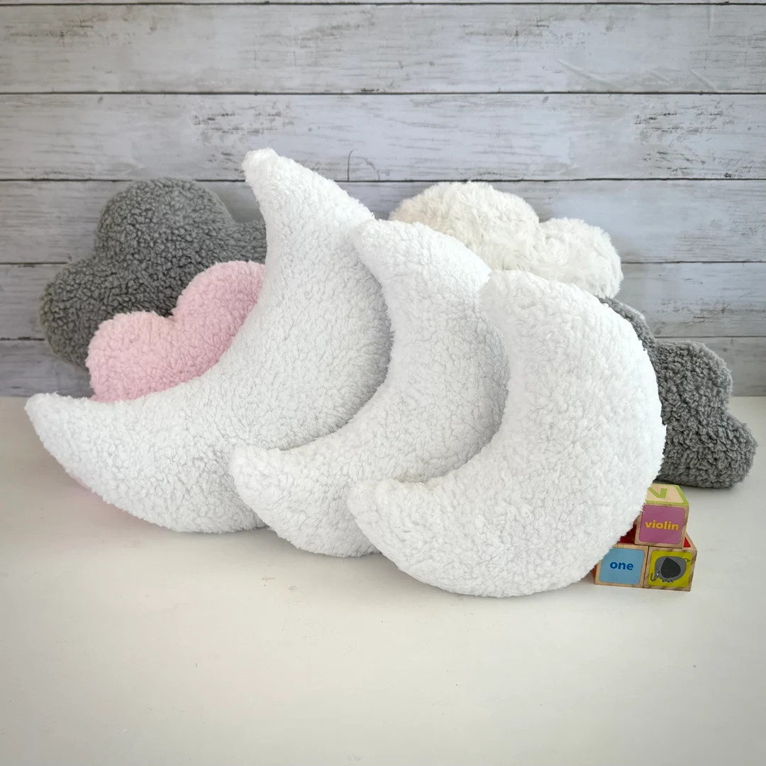 Moon Pillow,sherpa Moon Pillow,moon Cushion,moon Shape,moon Decor,girls Decor, Baby Pillow,nordic... | Etsy (US)