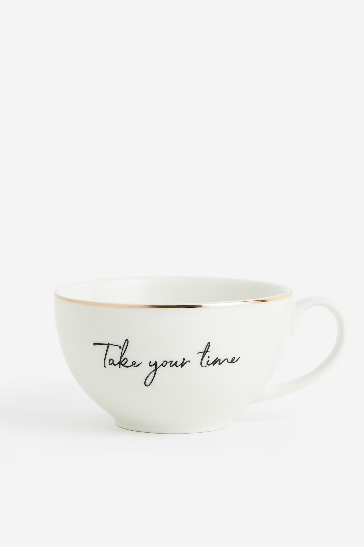 Porcelain cup - White/Take Your Time - Home All | H&M GB | H&M (UK, MY, IN, SG, PH, TW, HK)