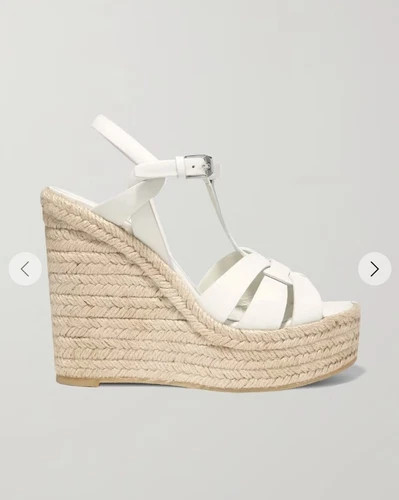 Saint Laurent YSL Tribute Espadrille Wedge Sandals Shoes White IT 41 US 10 | eBay US