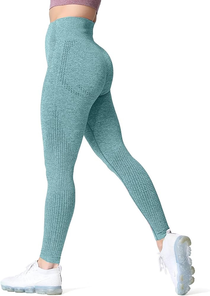 Aoxjox Women's High Waist Workout Gym Vital Seamless Leggings Yoga Pants | Amazon (US)