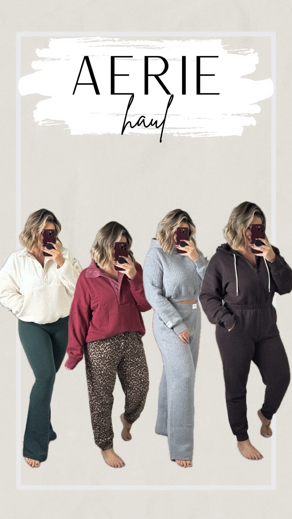 My recent @aerie haul 

Green flares L 
Green sports bra XL 
PJ joggers L 
Pj Pants L long 
Grey sweatpants L Long 
Grey cropped hoodie M 
Maroon sweatshirt L 
Red Sweatshirt XL 
Sherpa pullover L 
Brown jumpsuit M 
Underwear L 
Black waffle set L in both 


Follow my shop @shaynaslife on the @shop.LTK app to shop this post and get my exclusive app-only content!

#liketkit #

#LTKStyleTip #LTKCyberWeek