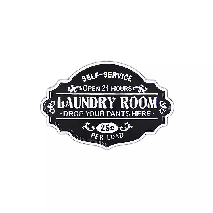 Black Enamel Laundry Room Plaque | Kirkland's Home