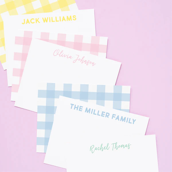 Personalized Gingham Stationery | Joy Creative Shop