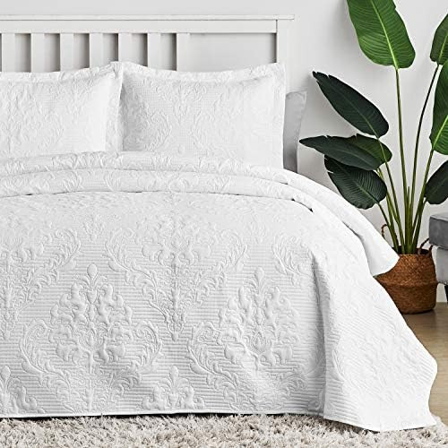 Hansleep King Size Quilt Set Lightweight White Ultrasonic Quilt King Size Bedspreads Bed Decor Co... | Amazon (US)