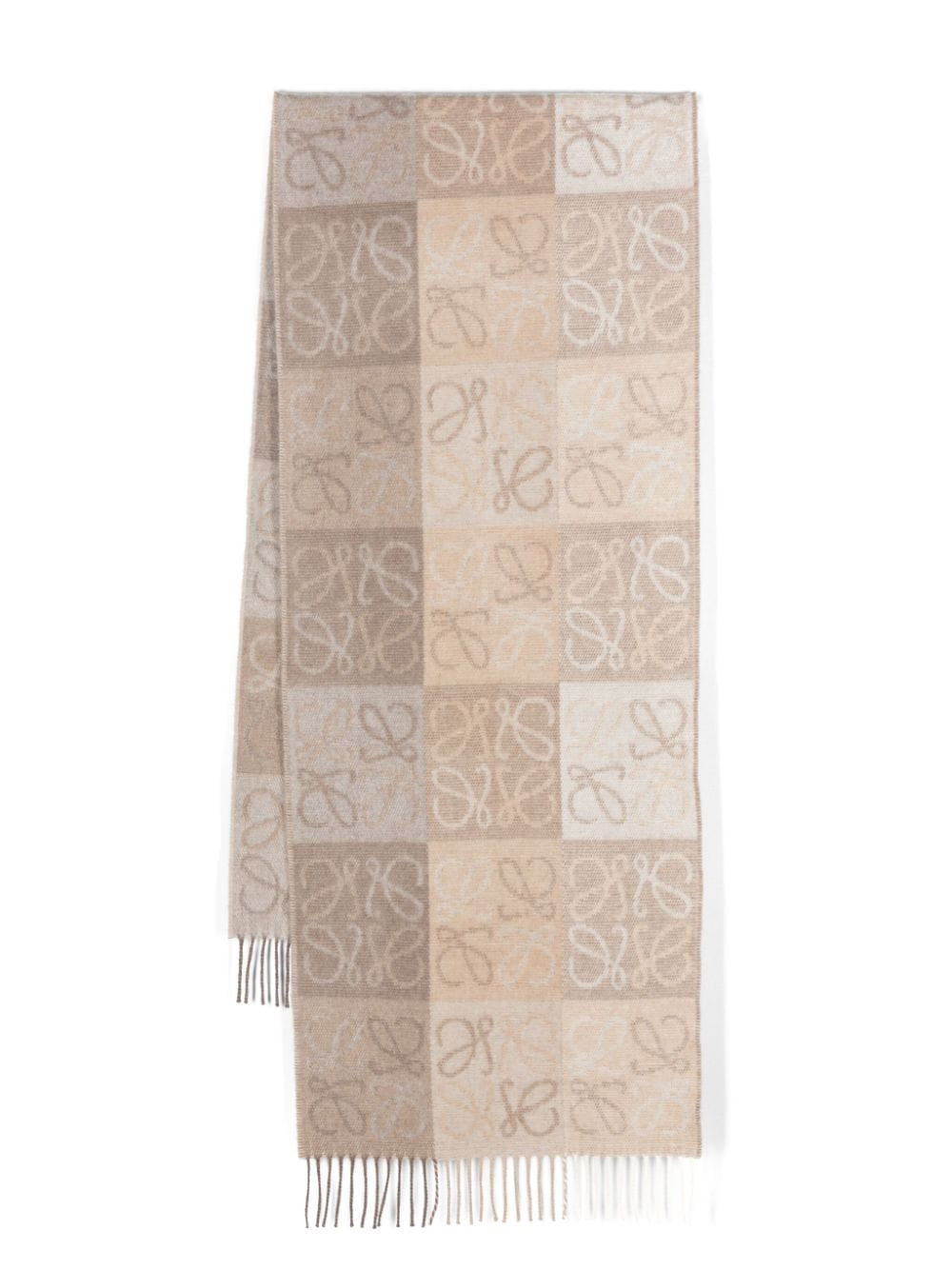 LOEWE Anagram-jacquard scarf - Neutrals | Farfetch Global