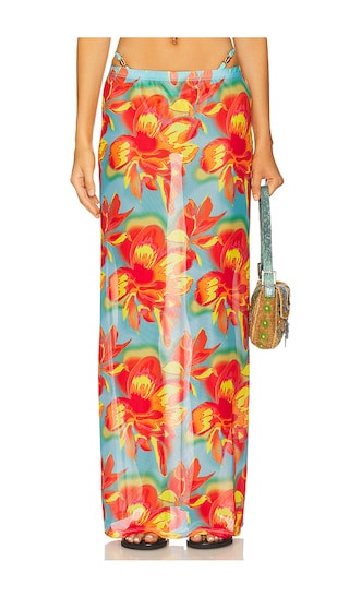 Miami Maxi Skirt in Diaz Aqua | Revolve Clothing (Global)