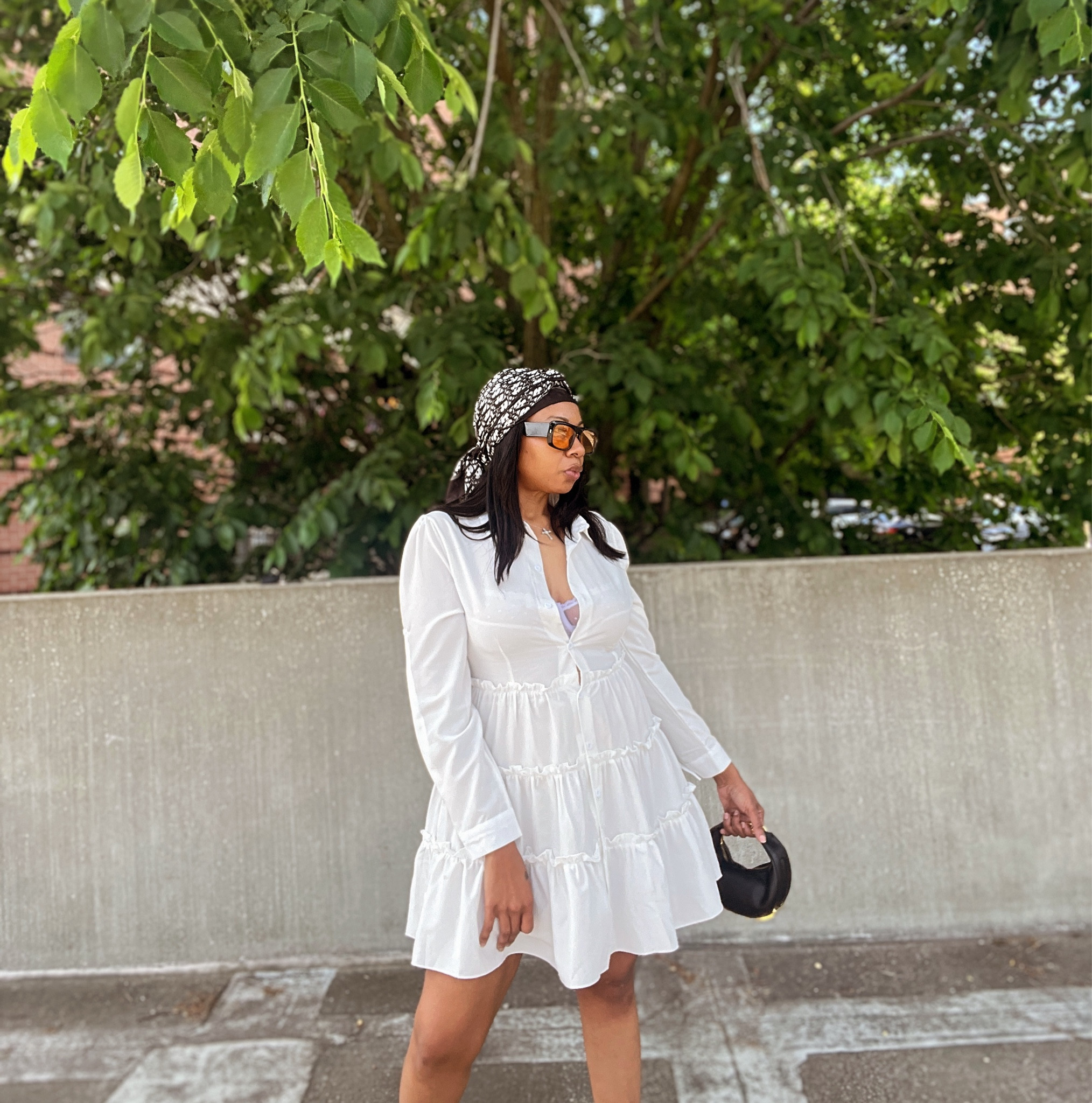 I’m outside this summer and I’m wearing all my flowy dresses! I’m wearing dress in a size small and it has stretch! 

#LTKStyleTip #LTKFindsUnder50 #LTKItBag