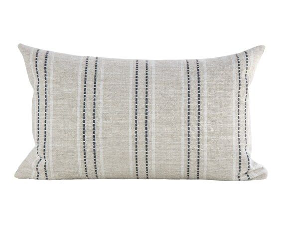 Beige With Charcoal Grey Stripes Pillow Cover Beige Striped - Etsy | Etsy (US)