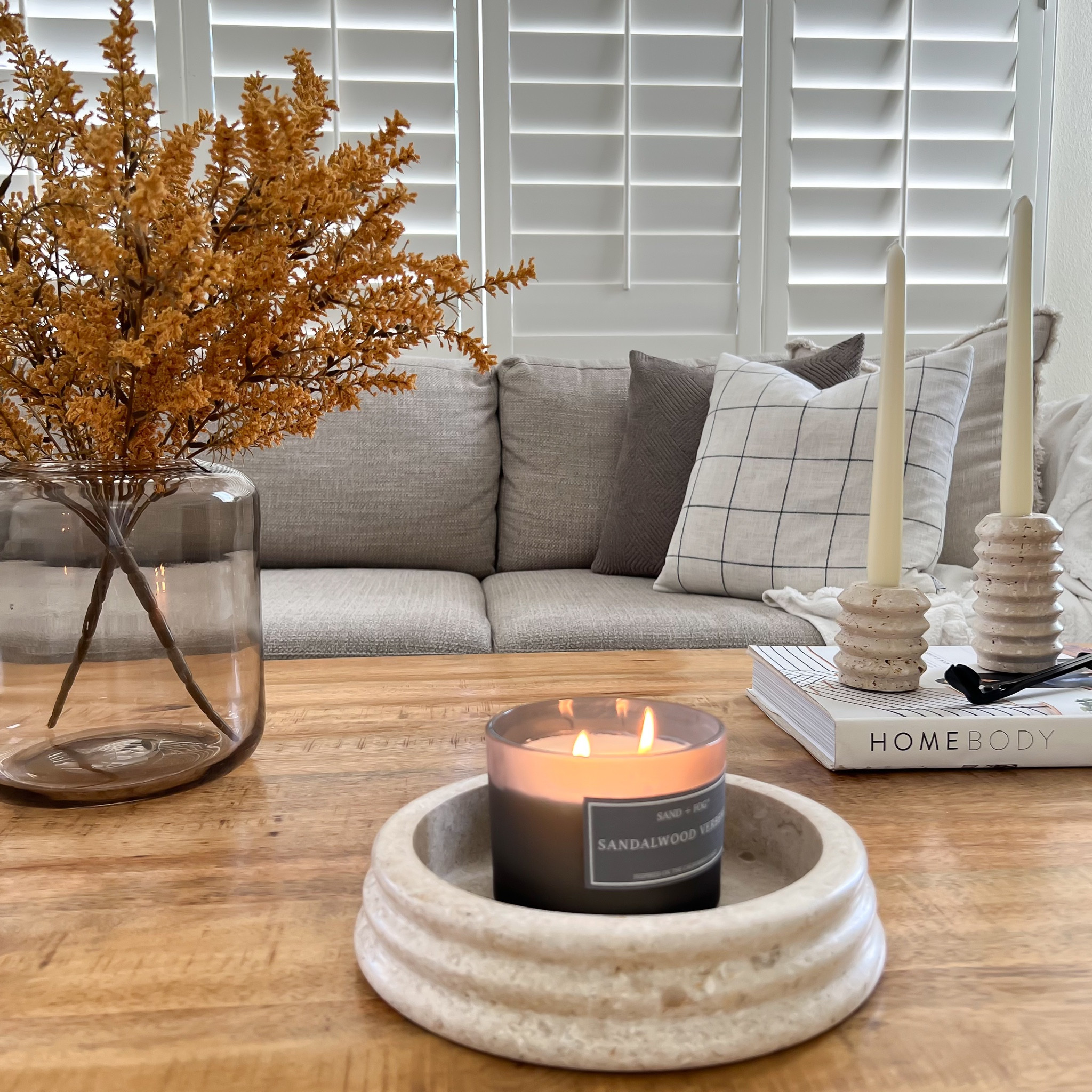 Fall Coffee table styling! Those gold berry bushes are currently 50% off at Michaels! 

Fall stems, fall florals, coffee table, travertine candle holders, decorative bowl, glass vase, coffee table books, fall decor 


#LTKFind #LTKhome #LTKSeasonal