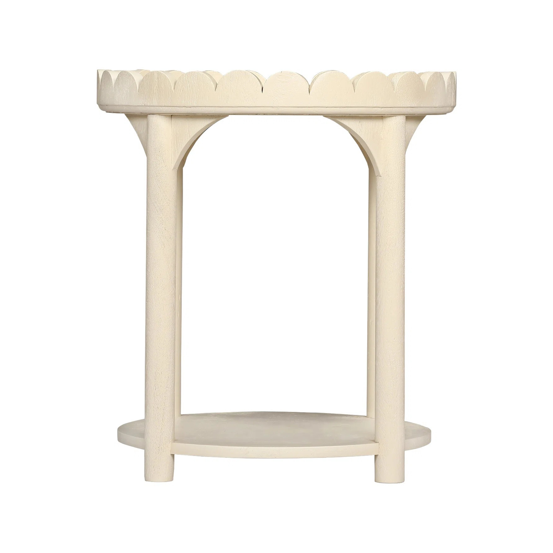 Madeline Scalloped Round Side Table White | Wayfair North America
