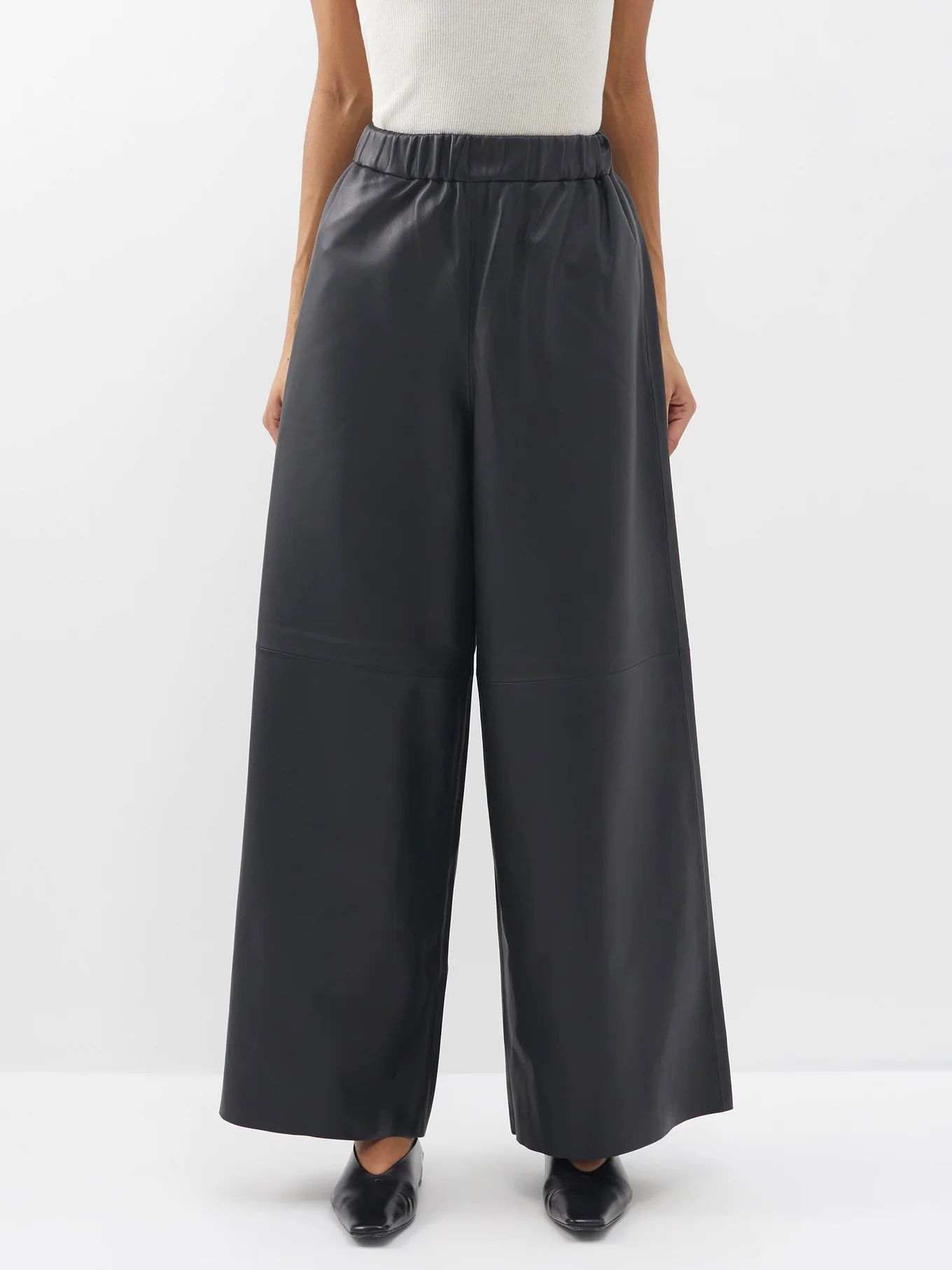 Sydney leather wide-leg trousers | The Frankie Shop | Matches (UK)