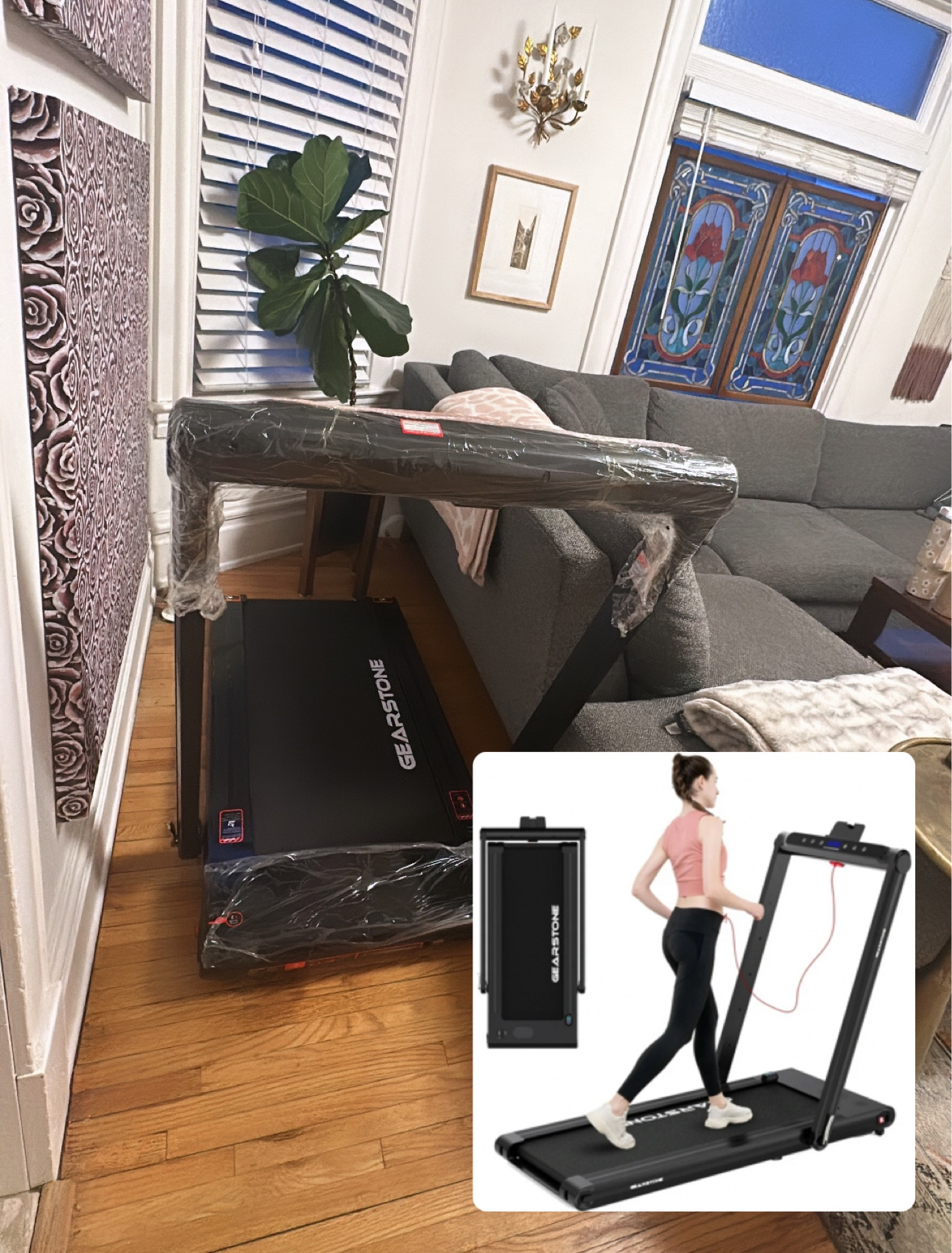 The best purchase I’ve made 🙌🏼 
And yes, we really did make a spreadsheet comparing 9 different walking pads: price, features, size, etc. This Gearstone was our top winner! 🏆 I loved the all black design, compact size to fit behind our couch and features (including the bar, bluetooth, remote & phone stand). 

#LTKfitness #LTKGiftGuide #LTKMostLoved