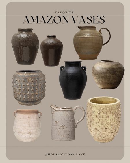 Amazon vase jar urn pot textured weathered found rustic antique knobtail handle 

#LTKunder100 #LTKsalealert #LTKFind