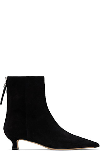 Black Zoe Suede Boots | SSENSE