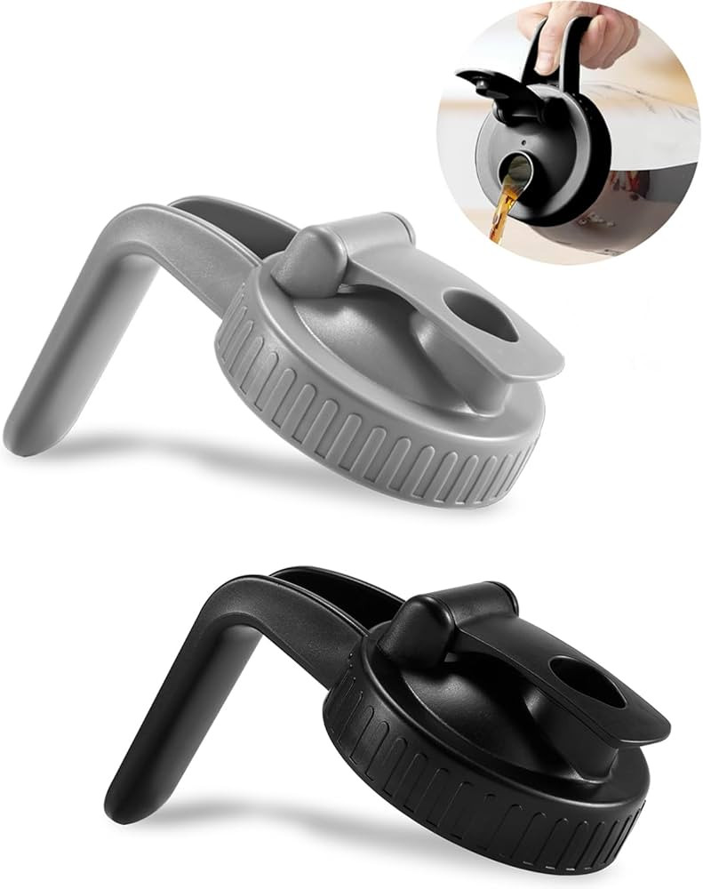 2 Pack Wide Mouth Mason Jar Lids V-Shaped with Handle, Mason Jar Pour Spout with Extended Flip Li... | Amazon (US)
