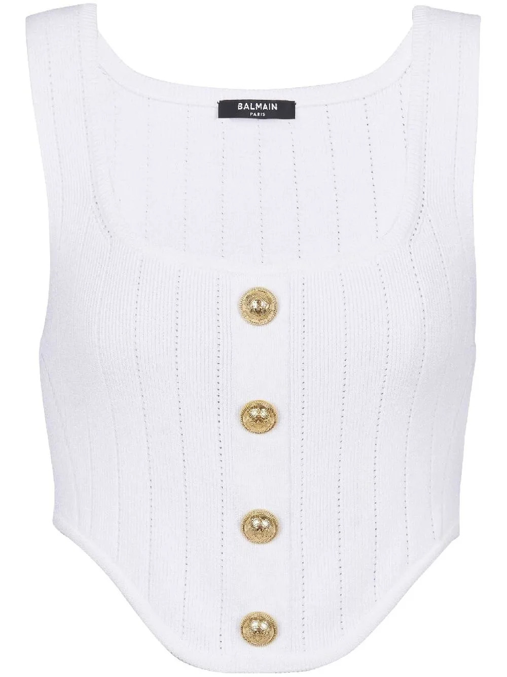 Balmain Haut En Maille à Détail De Corset - Farfetch | Farfetch Global