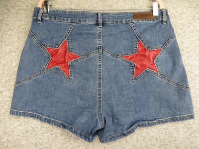 Rock & Roll Denim Red Star Stretch High Rise Shorts Women's 3" Inseam Size 34 | eBay | eBay US