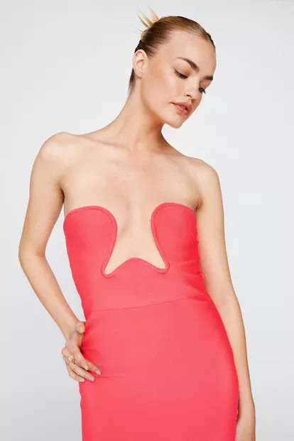Premium Bandage Cut Out Midi Dress | Nasty Gal (US)