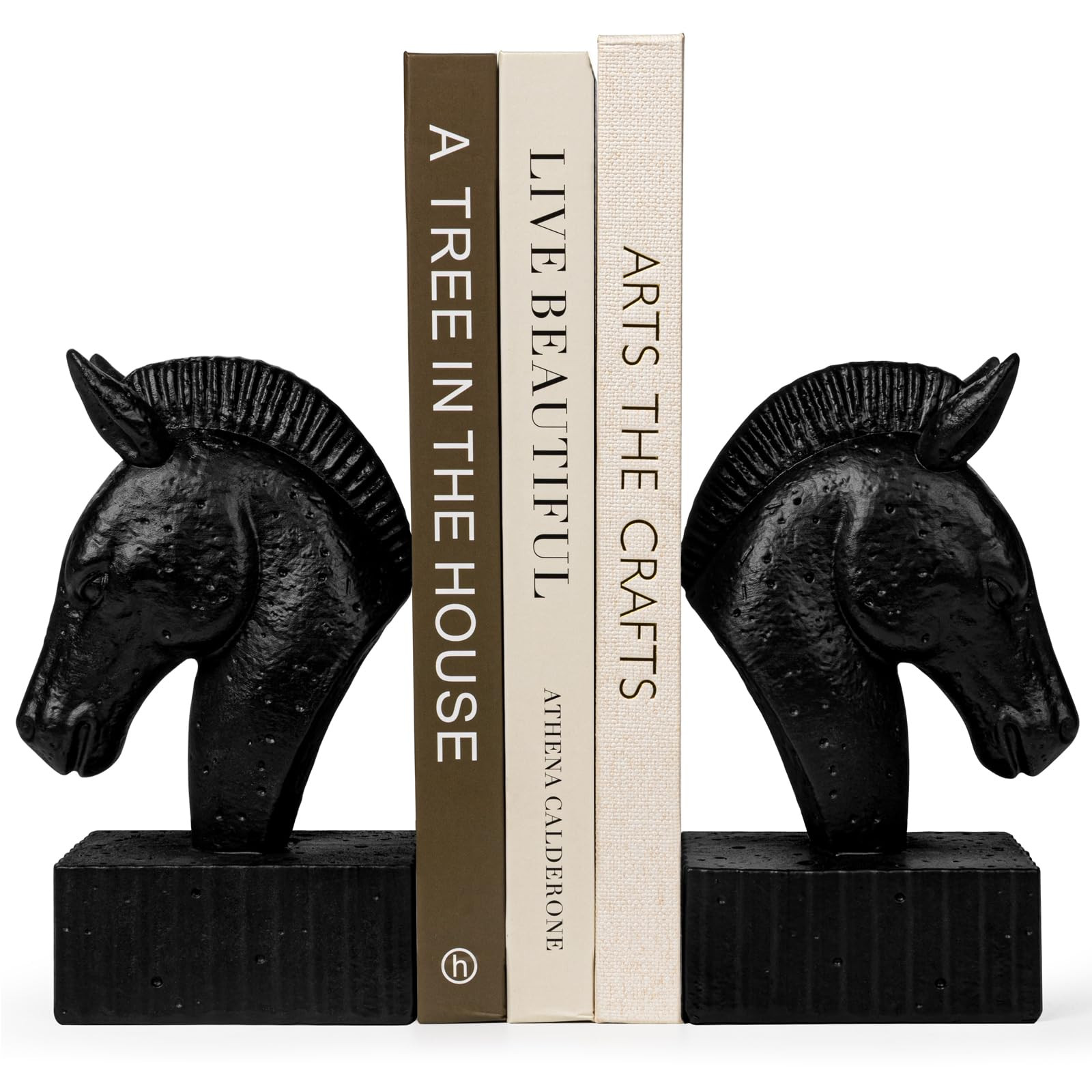 Book Ends for Shelves - Book Ends to Hold Books Heavy Duty, Horse Decorative Bookends for Heavy B... | Amazon (US)