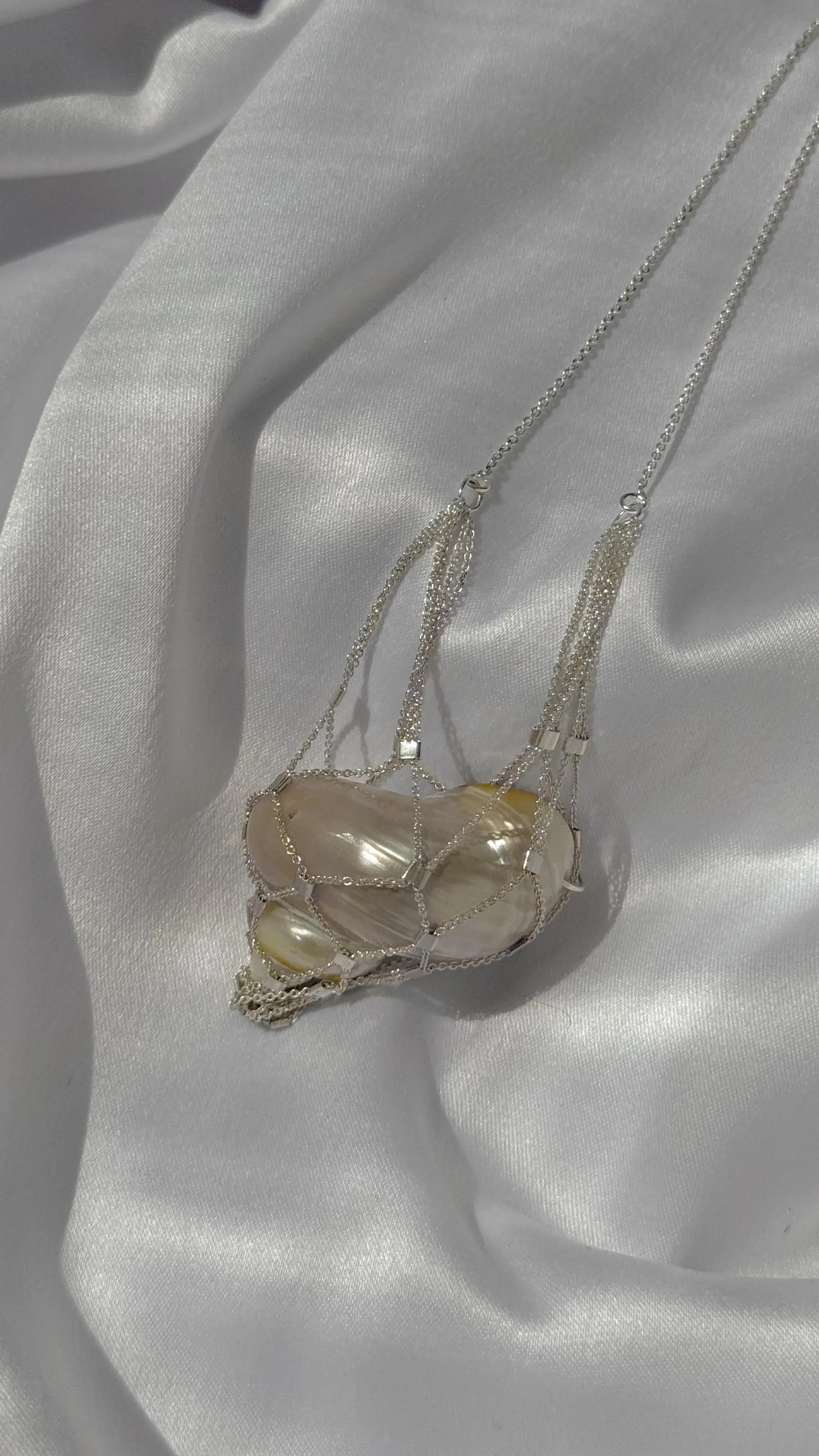 Shell Pendant Necklace, Sirencore Statement Necklace, Sterling Silver Long Pendant Necklace - Ets... | Etsy (US)