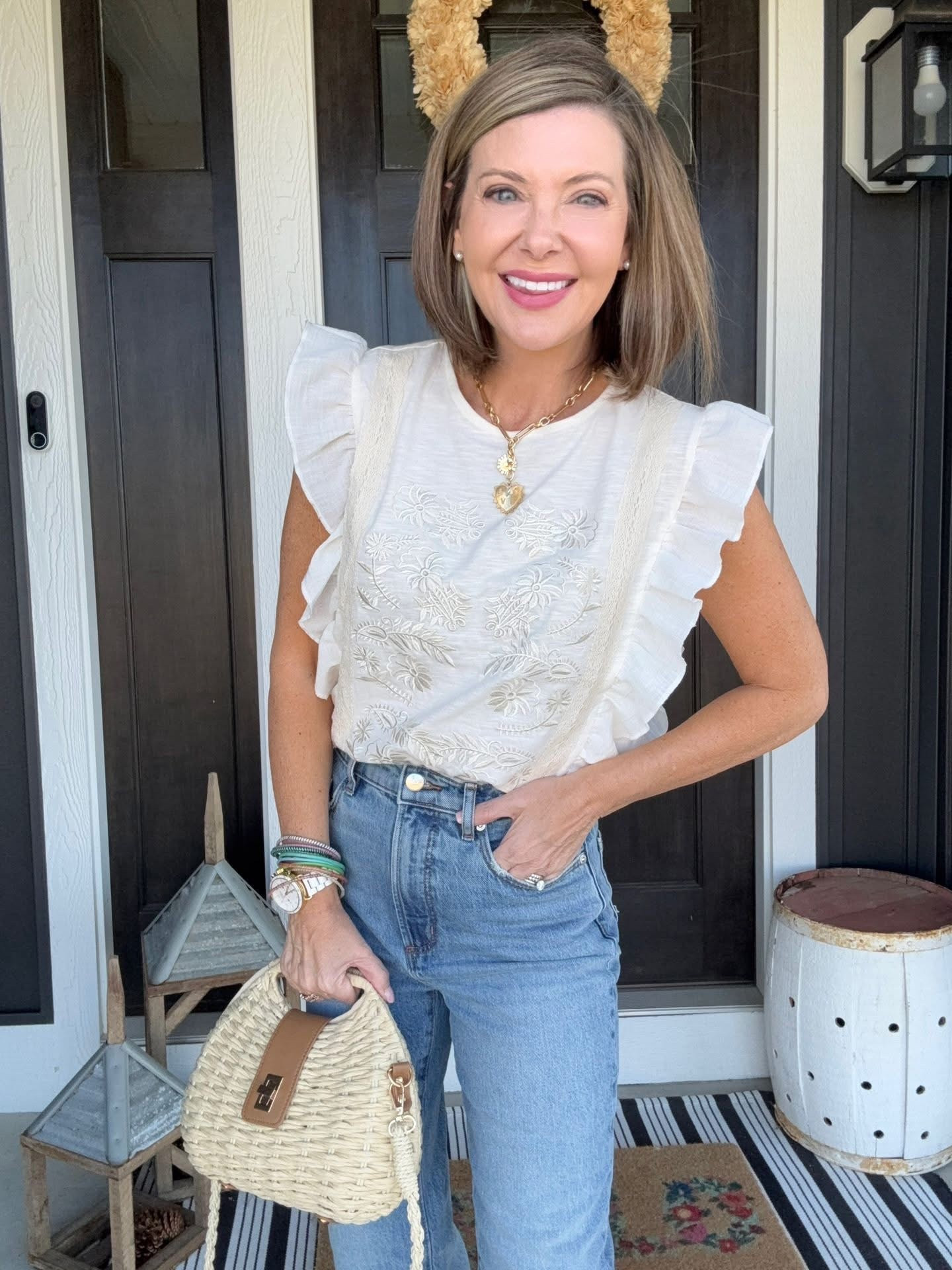 Good Morning! ☀️Happy Wednesday! This embroidered ruffle top is to die for and super affordable! True to size! 

Dropping 🔗👇 

#LTKSaleAlert #LTKSpringSale