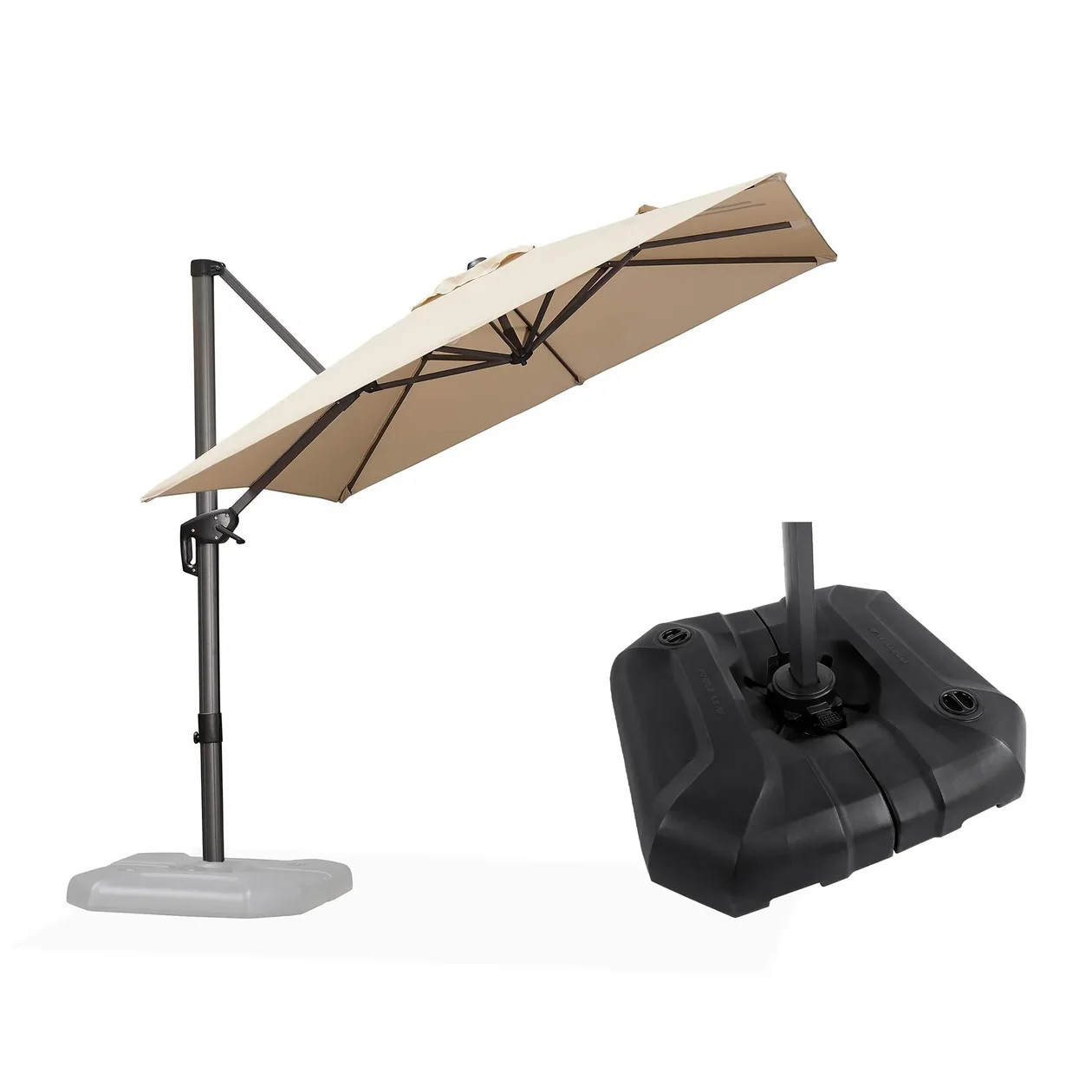PURPLE LEAF Affordable Patio Umbrella with Base, Square and Rectangular Outdoor Umbrella | Purple Leaf