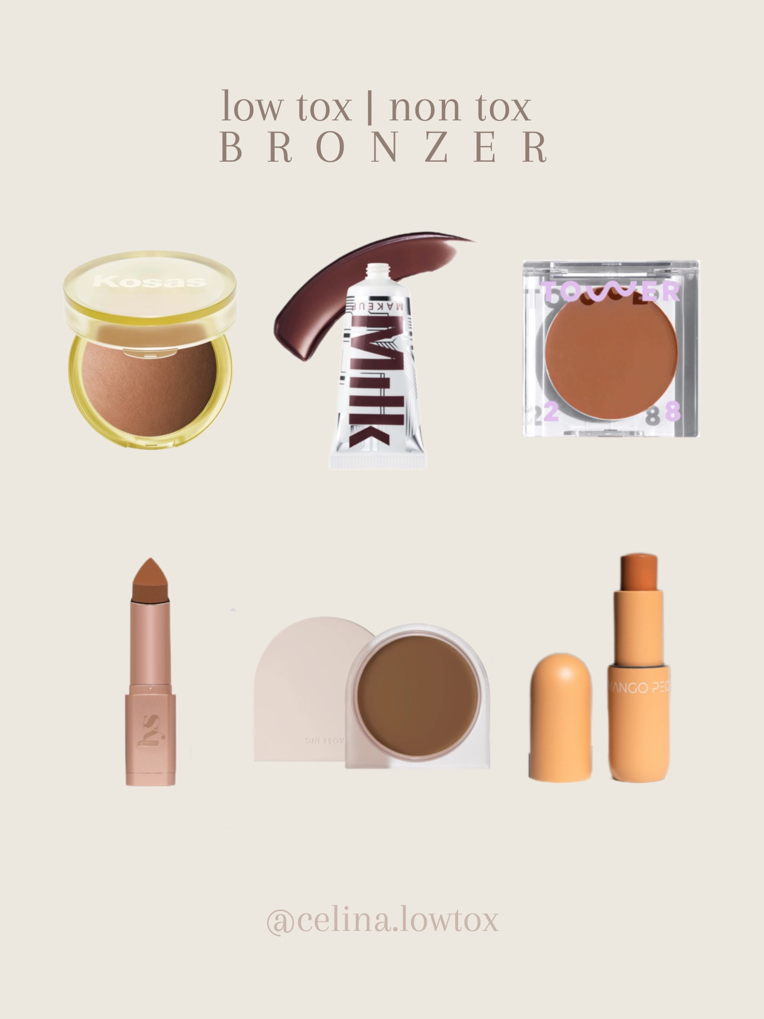 low toxic + non toxic bronzers! #cleanbeauty #lowtox #nontox #makeup 

#LTKbeauty
