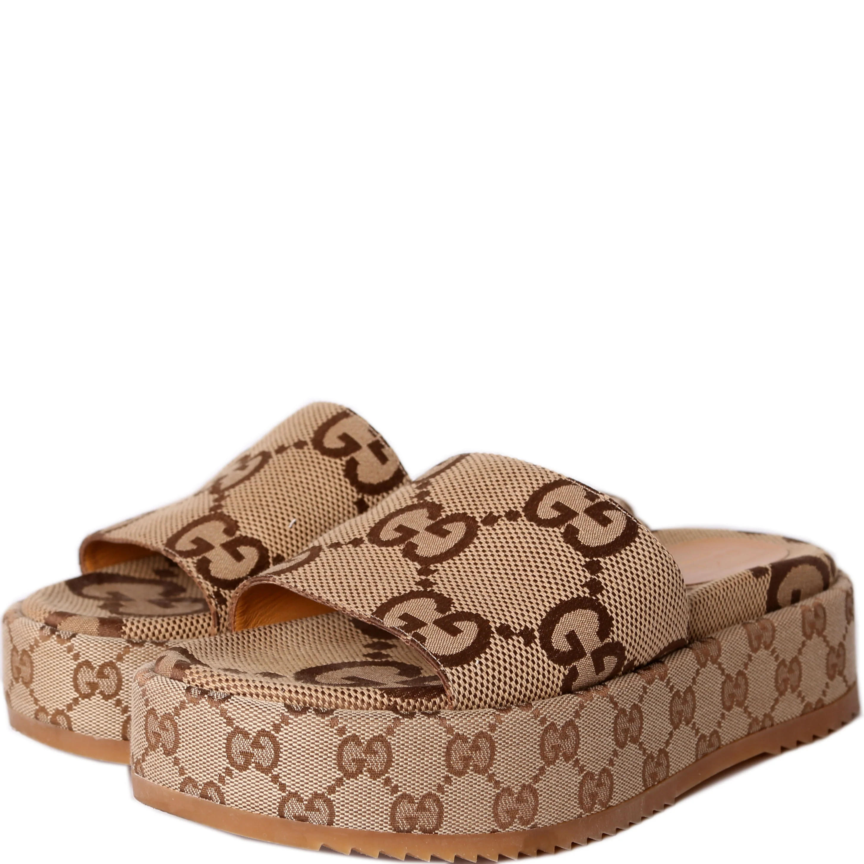 GG Canvas Platform Slides Size 39.5 | Keeks Designer Handbags