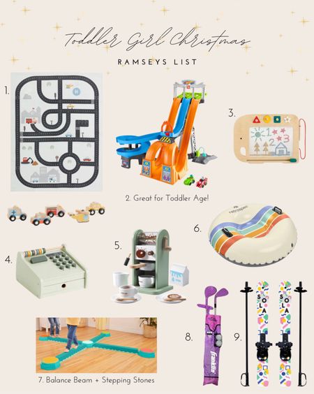 Christmas gift ideas for toddlers. 2 year old girl ideas. Also ideas for boys! Toddler skis, snow tube, neutral car mat. Espresso maker. Cash register. Little people fisher price hot wheels. Affordable and thoughtful gifts. 

#LTKkids #LTKHoliday #LTKGiftGuide