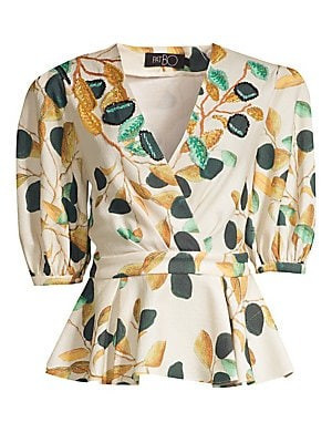 PatBOFruta Print Wrap BlouseColor - CreamSize - Size GuideX-SMALLSMALLMEDIUMLARGEX-LARGEWasUSD$42... | Saks Fifth Avenue