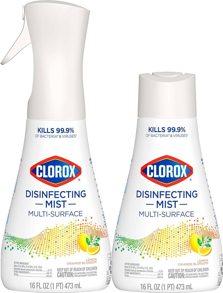 Clorox Disinfecting Mist, Multisurface Cleaner, Lemon and Orange Blossom, Sanitizing Spray & Refi... | Amazon (US)