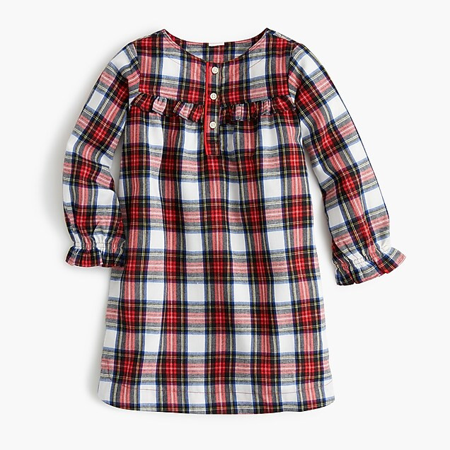 Girls' flannel nightgown in Stewart plaid | J. Crew US
