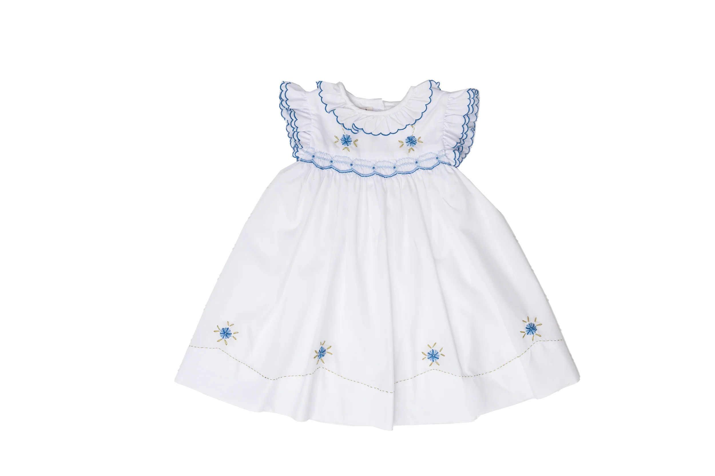 Dixie White with Blue Floral Dress | The Oaks Apparel Company