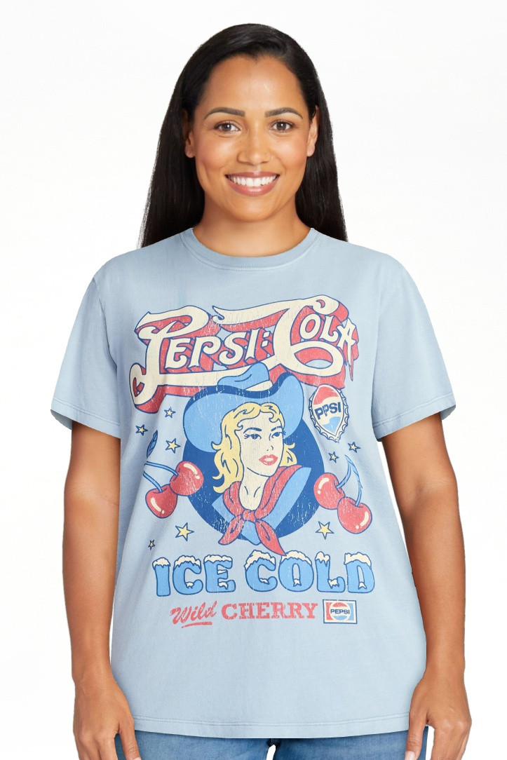 Pepsi Cola Women's Cowgirl Graphic Tee with Short Sleeves, Sizes XXS-XXL | Walmart (US)