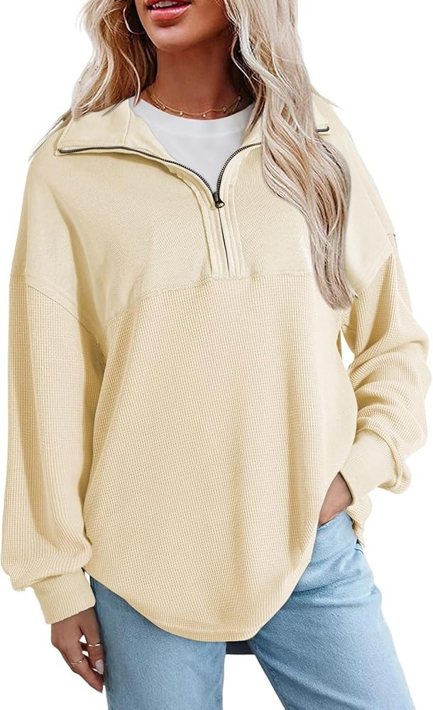 SHEWIN Women Fall Sweatshirt Casual Half Zip Pullover Fall Top 2026 Clothes | Amazon (US)