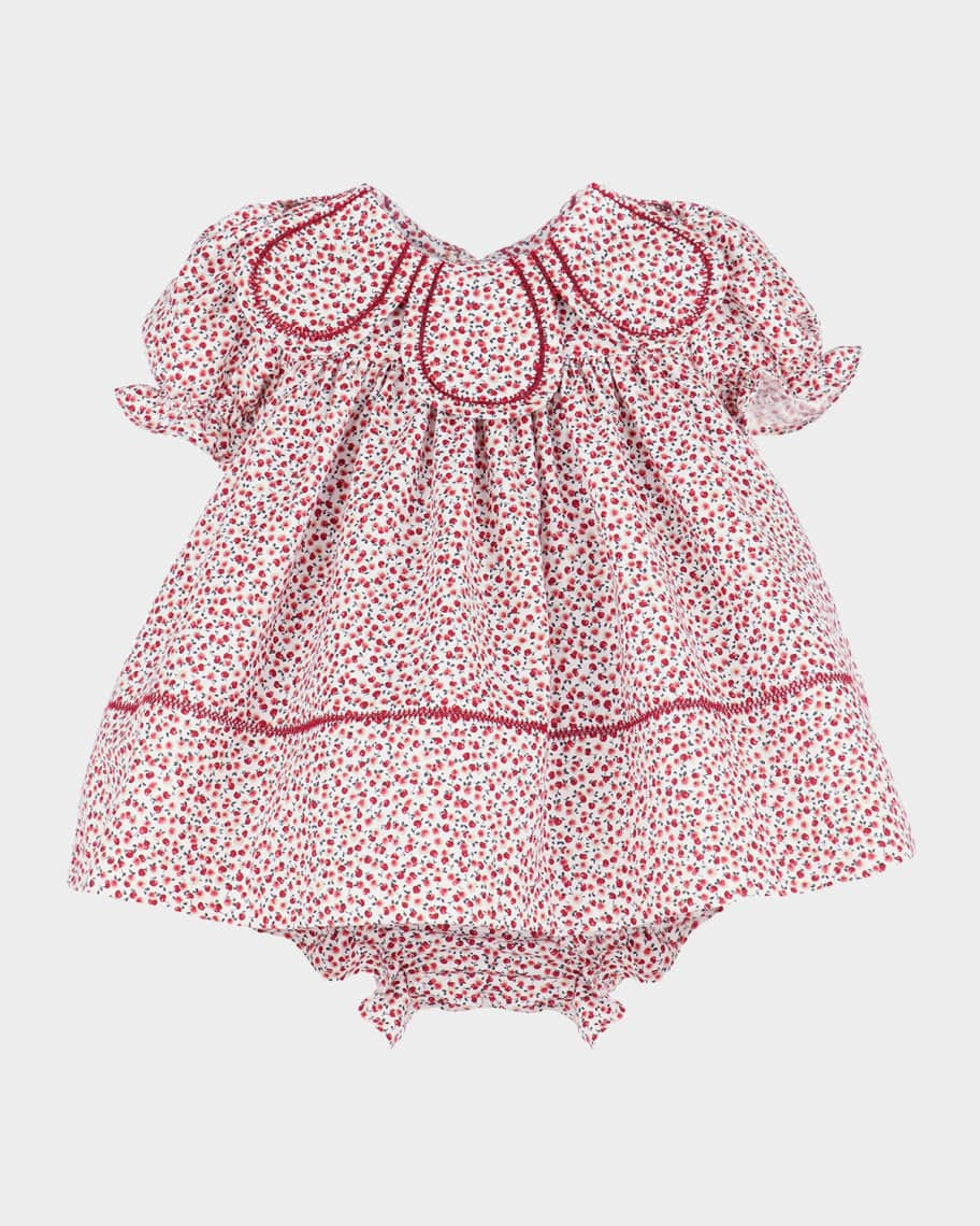 Girl's Petal Collar Dress with Bloomers, Size 12M-3 | Neiman Marcus