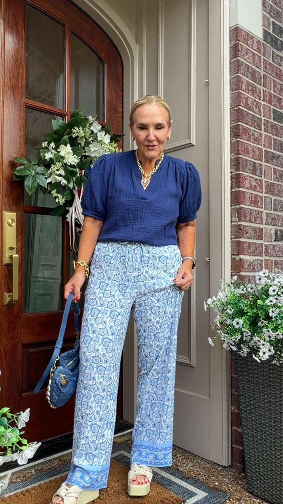 The perfect lightweight summer pants. These border print crinkle gauze pants are comfy, breezy, and so versatile. 

 #LTKootd #LTKSeasonal #LTKOver40