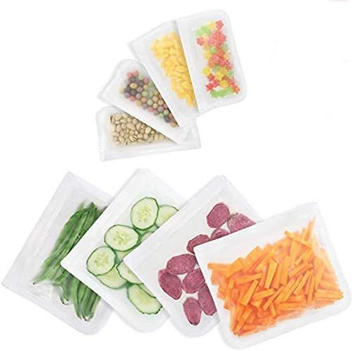 CNCEST 6 Packs Reusable Sandwich Bags Airtight Freezer Bag BPA Free Ziplock Lunch Bag for Food Tr... | Amazon (US)
