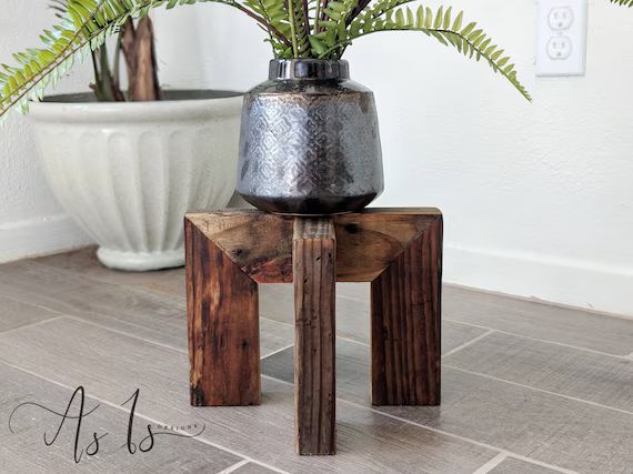 Wood Plant Stand Pot Holder Table Indoor Bohemian Decor | Etsy | Etsy (US)