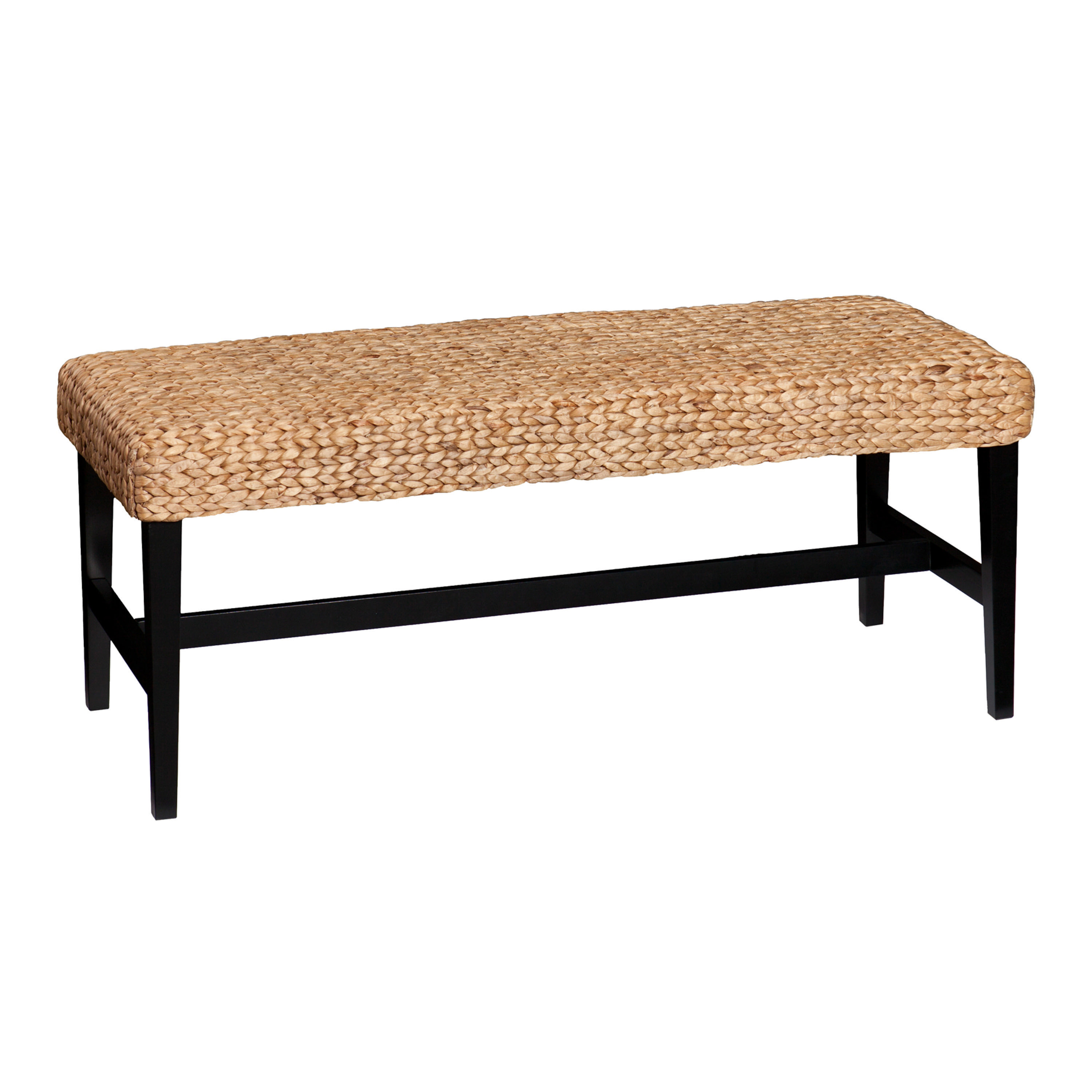 Water Hyacinth and Black Wood Foster Bench | World Market